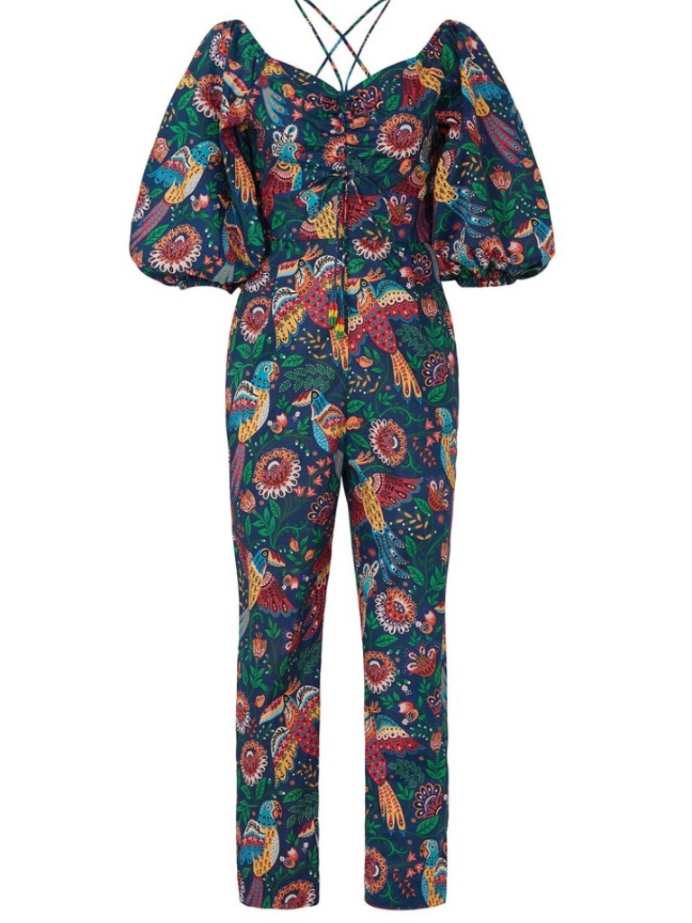 Farm Rio Tropical Birds Jumpsuit Size Extra Small